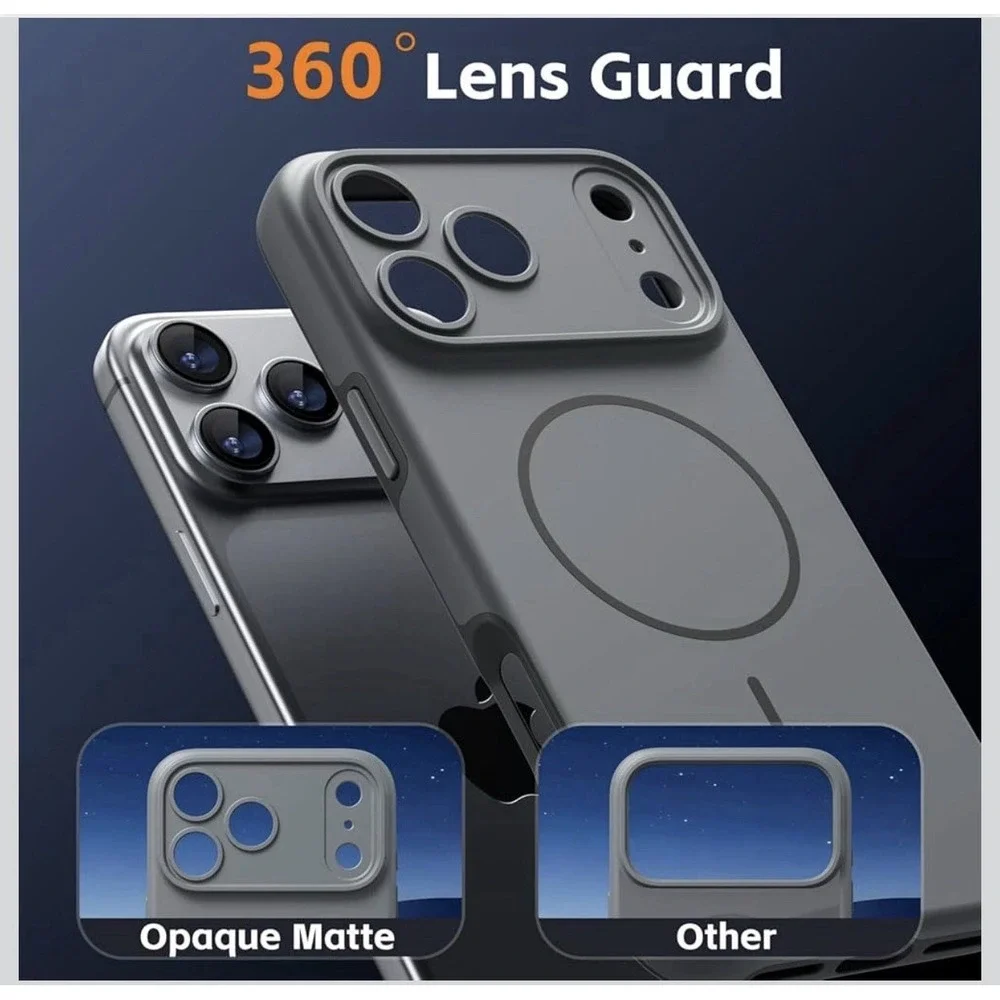 Magnetic iPhone‎ 17 Pro Case Full Camera Protection Matte Soild Color- Red